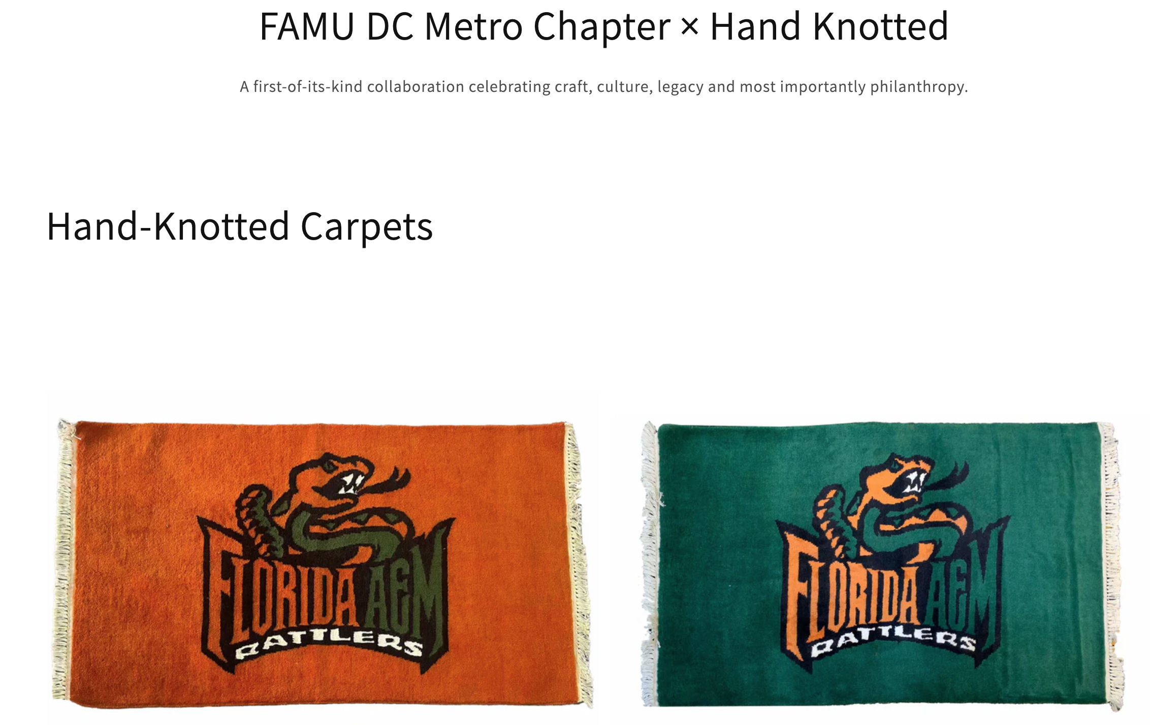 FAMU DC Metro x Hand Knotted Rugs Link